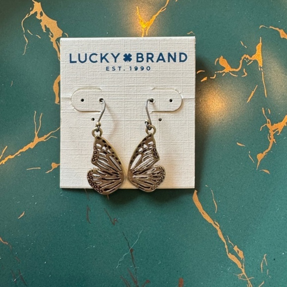 Lucky Brand Gold Butterfly Earrings